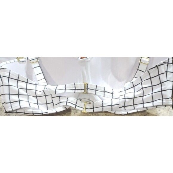 Swimsuits For All, Black/White Plaid Top, Size 32E/F, Very Nice‎ And Worn Once - Picture 5 of 6